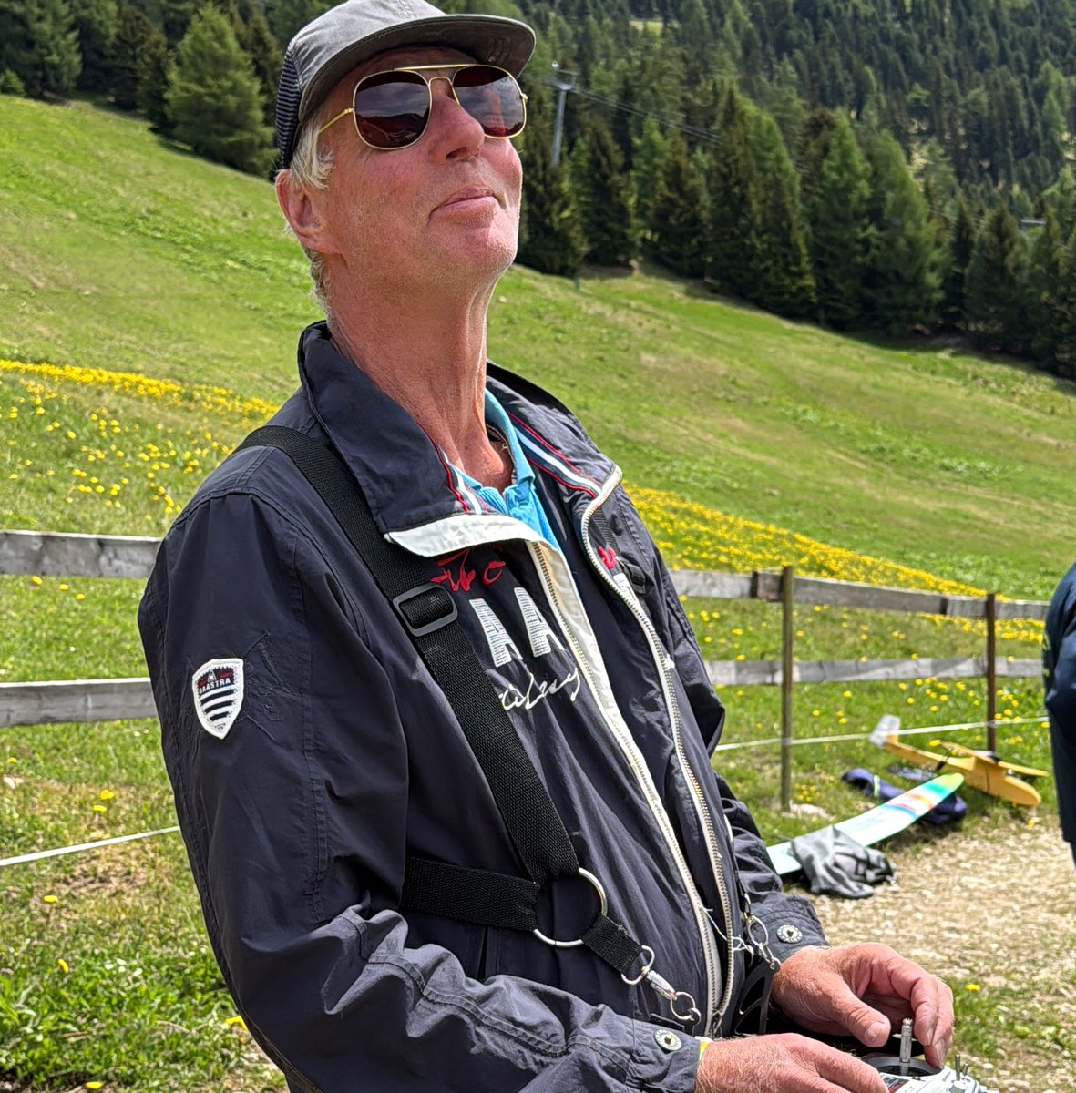 Piet van Paasen with the transmitter at the flying field